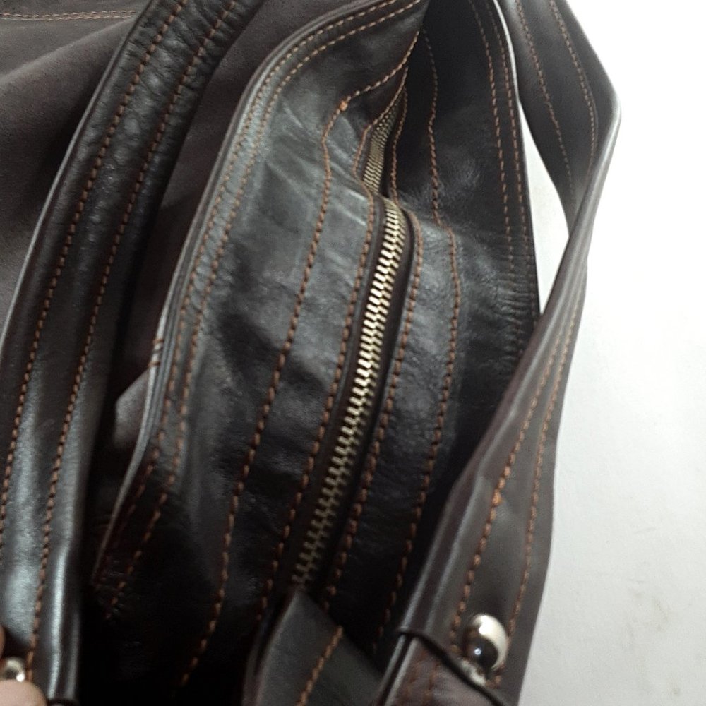 Sofia C Extra Large Beautiful Brown Smooth Italian Leather Shopper Shoulder Bag - Picture 4 of 6
